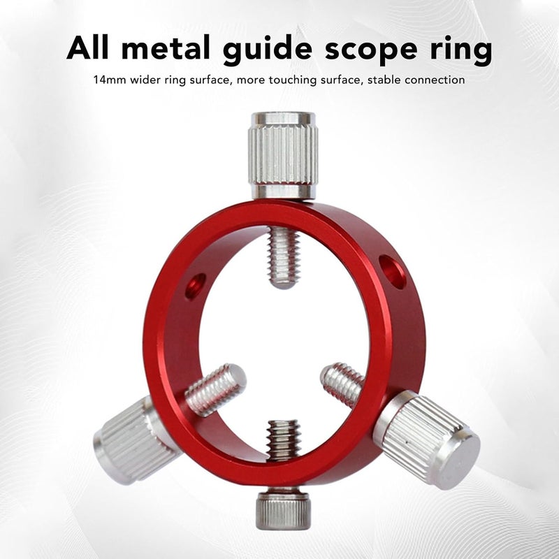 Yoidesu Adjustable Guiding Scope Ring, 50mm Finder Scope Ring Kit, Aluminum Alloy, Red, Telescope Accessory, 30-50mm Tube Diameter, Beginner, Astronomy Enthusiasts - Image 2